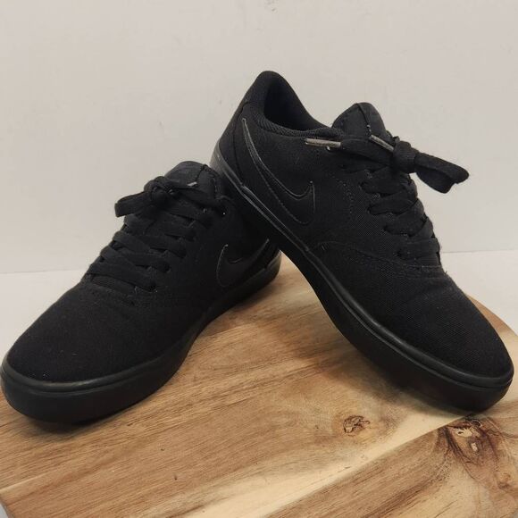 Nike SB Check Solarsoft Canvas shoes Women's Size 8, 921463-001 "Triple Black" - Picture 8 of 10